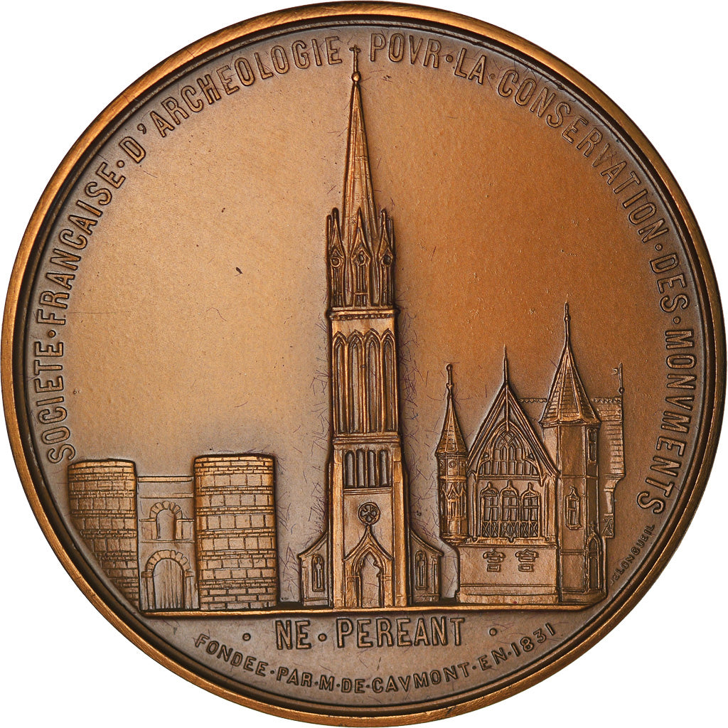 Frankreich, Medaille, Société Française d'Archéologie, Monuments