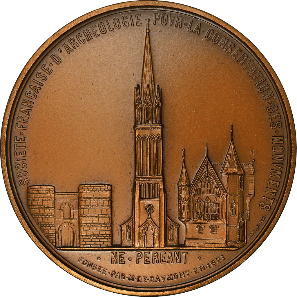 França, Medal, Société Française d'Archéologie, Monuments Historiques