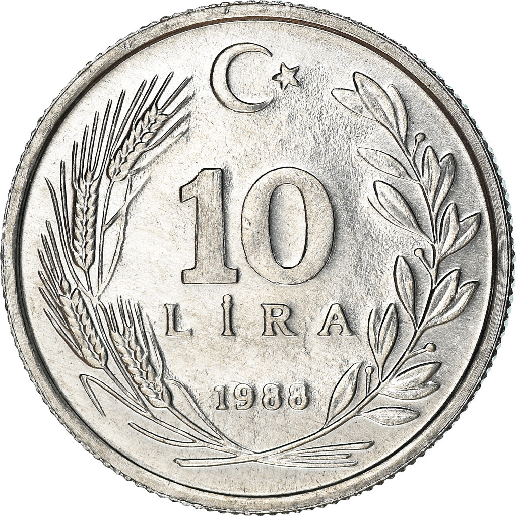 Monnaie, Turquie, 10 Lira, 1988, SPL, Aluminium, KM:964