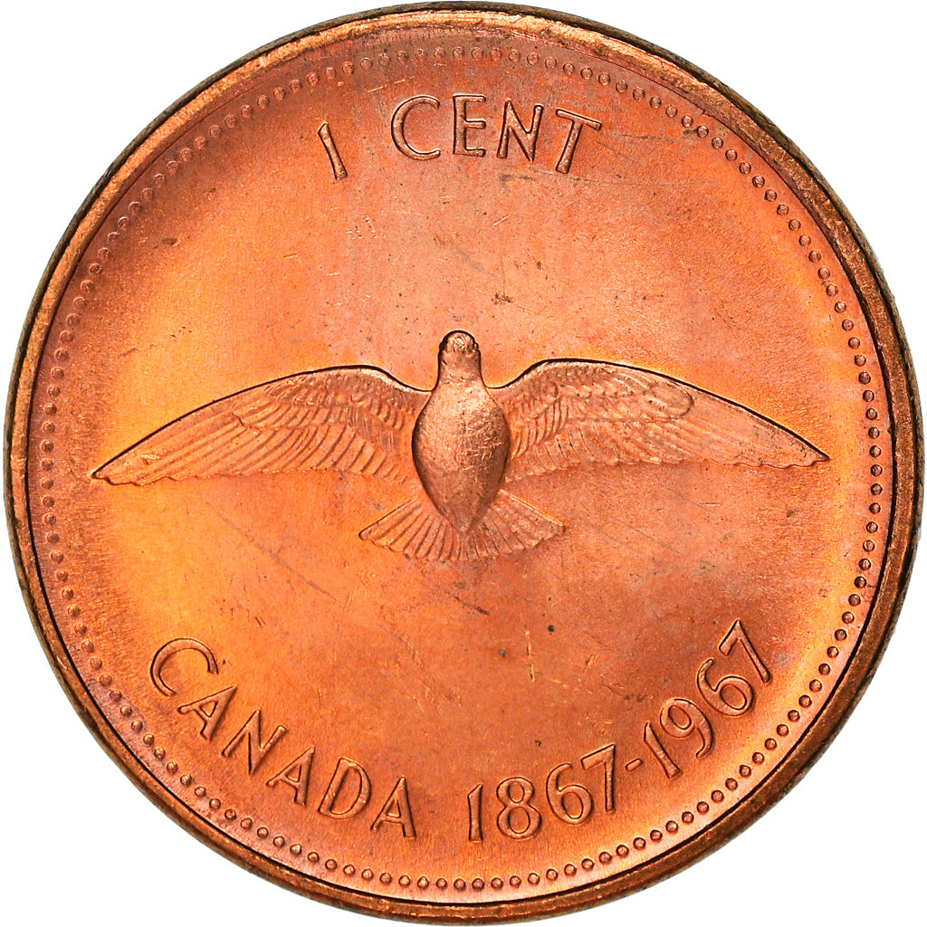 Coin, Canada, Elizabeth II, Cent, 1967, Royal Canadian Mint, Ottawa, AU(50-53)