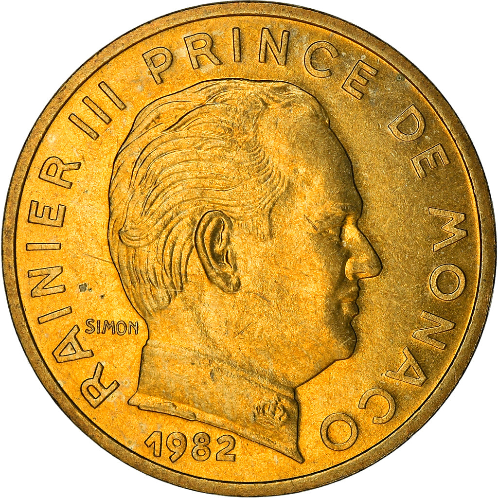 Coin, Monaco, Rainier III, 10 Centimes, 1982, AU(50-53), Aluminum-Bronze