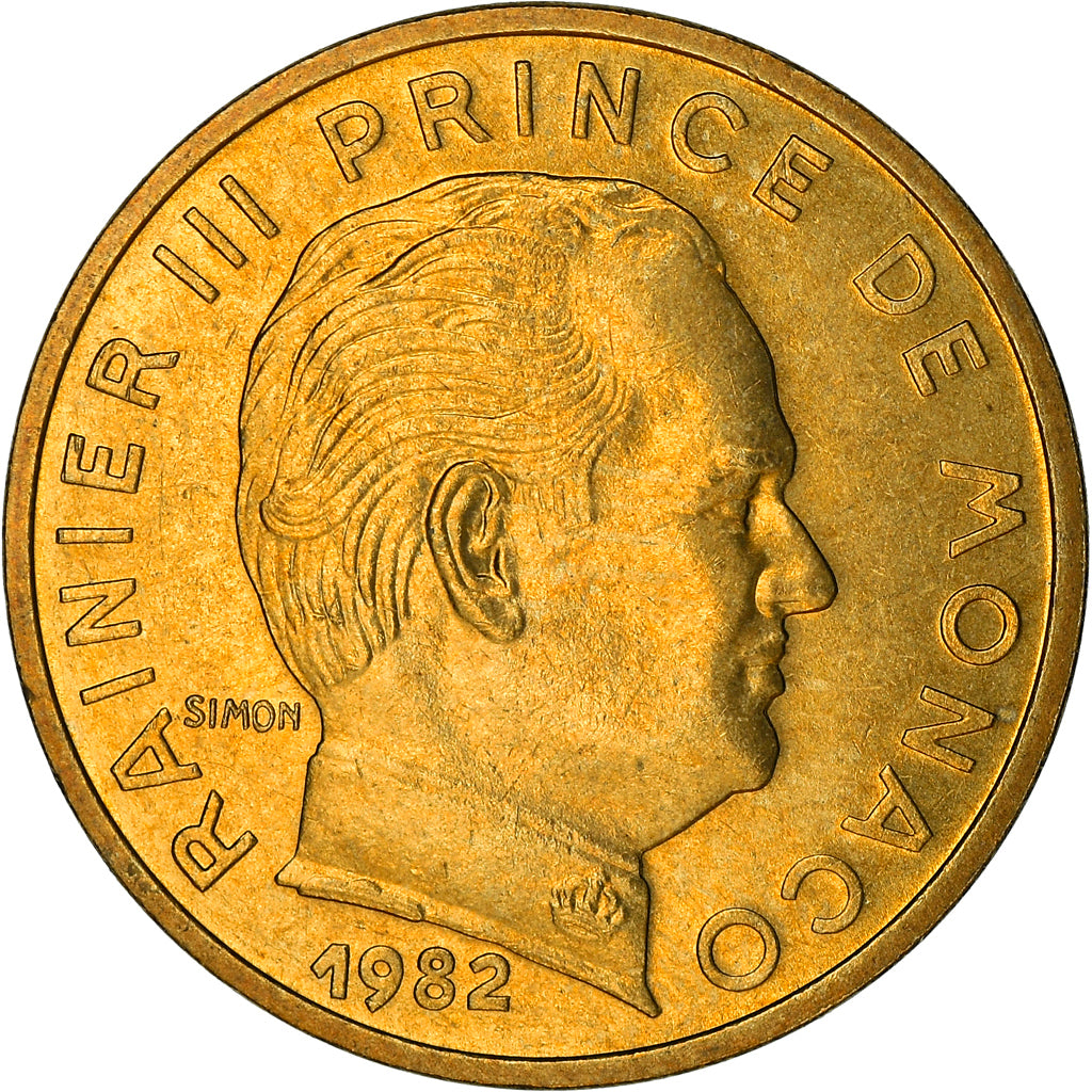 Coin, Monaco, Rainier III, 10 Centimes, 1982, AU(55-58), Aluminum-Bronze