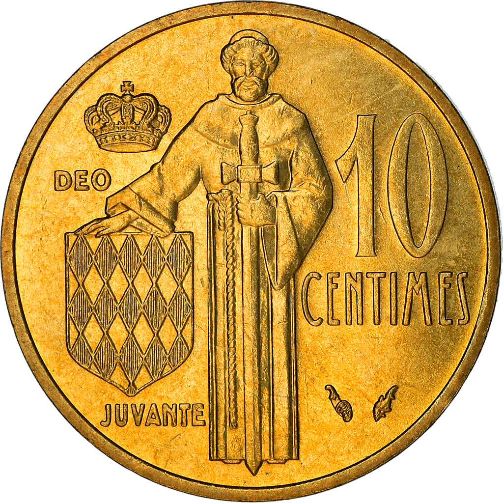 Coin, Monaco, Rainier III, 10 Centimes, 1982, AU(55-58), Aluminum-Bronze