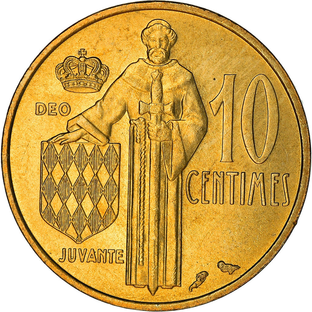 Coin, Monaco, Rainier III, 10 Centimes, 1974, AU(50-53), Aluminum-Bronze, KM:142