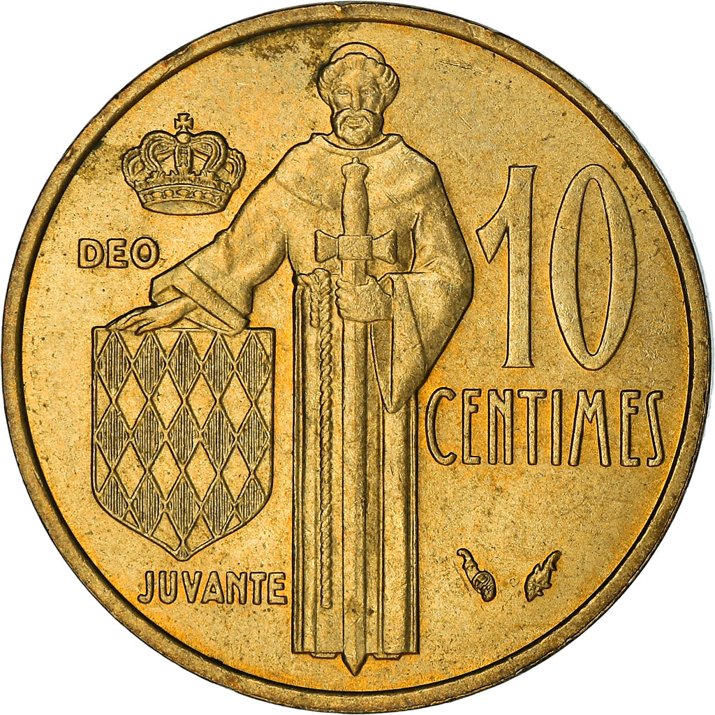 Coin, Monaco, Rainier III, 10 Centimes, 1975, VF(30-35), Aluminum-Bronze, KM:142