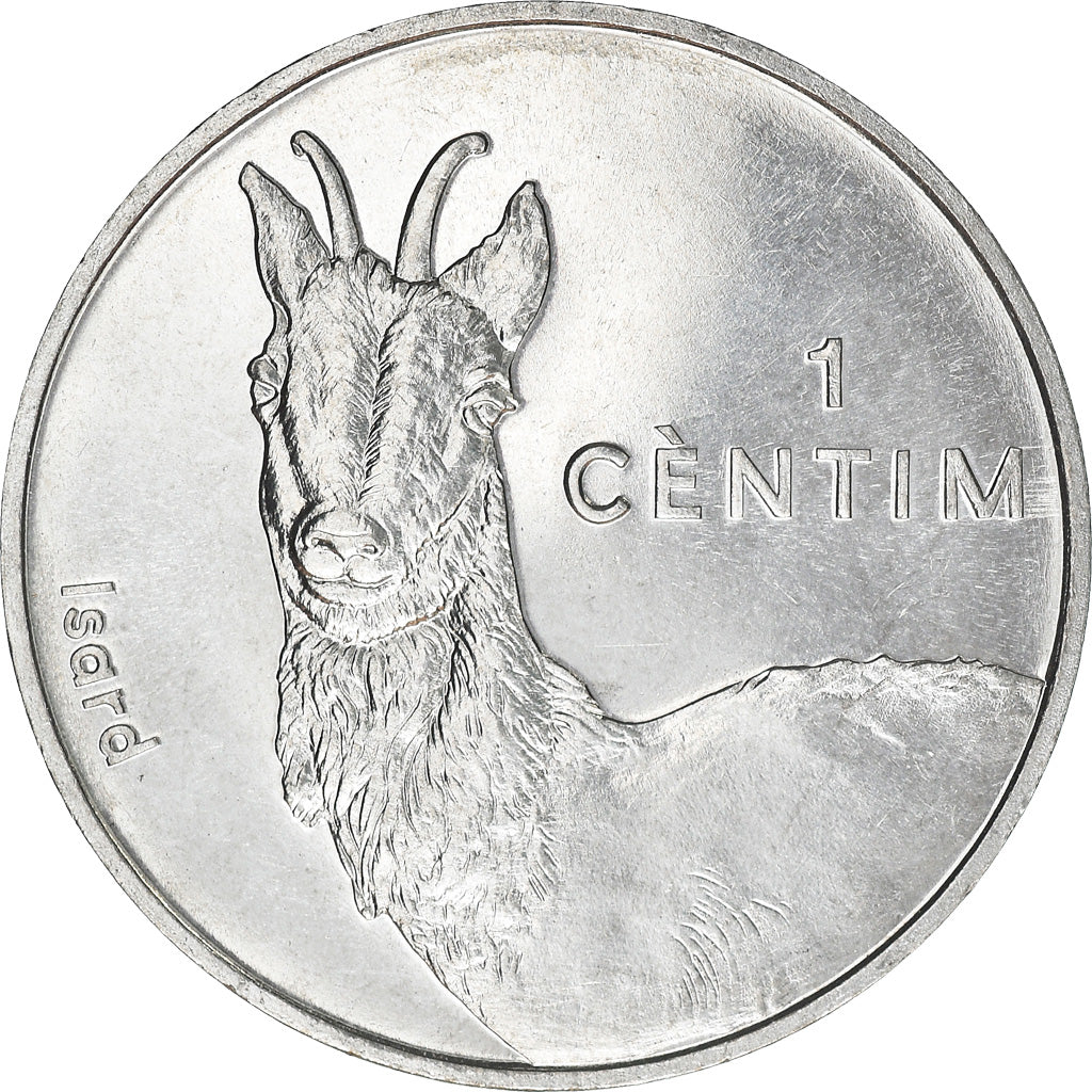 Coin, Andorra, Centim, 2002, Isard, MS(63), Aluminum, KM:177
