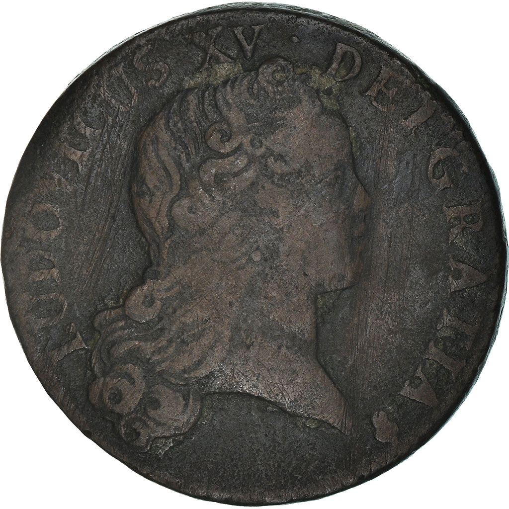 Coin, France, Louis XV, Sol au buste enfantin, Sol, 1719, Reims, VF(30-35)