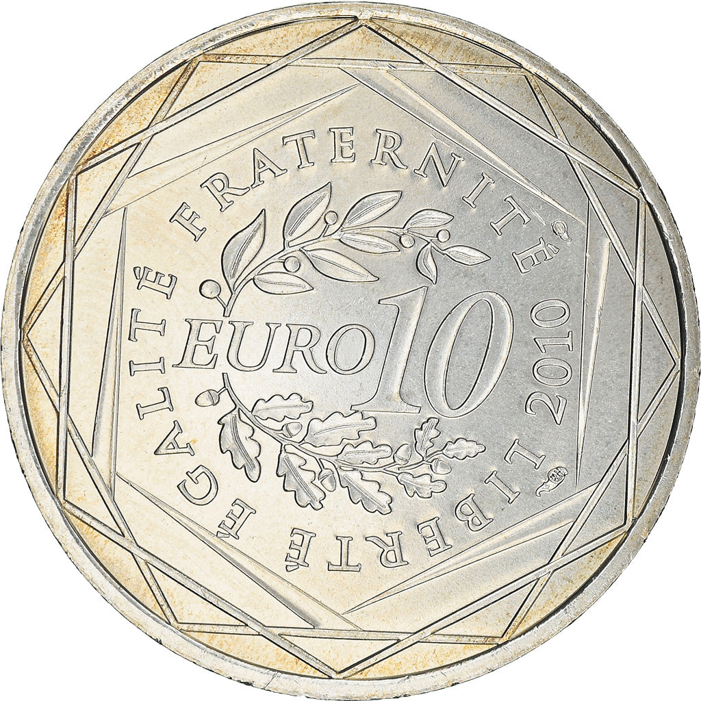 France, 10 Euro, Bretagne, 2010, Paris, MS(64), Silver, KM:1648