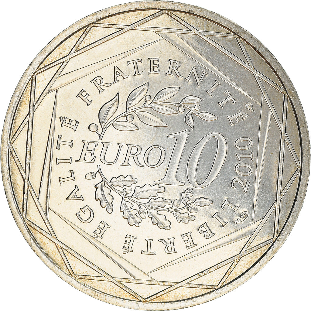 France, 10 Euro, Midi-Pyrénées, 2010, Paris, MS(64), Silver, KM:1663