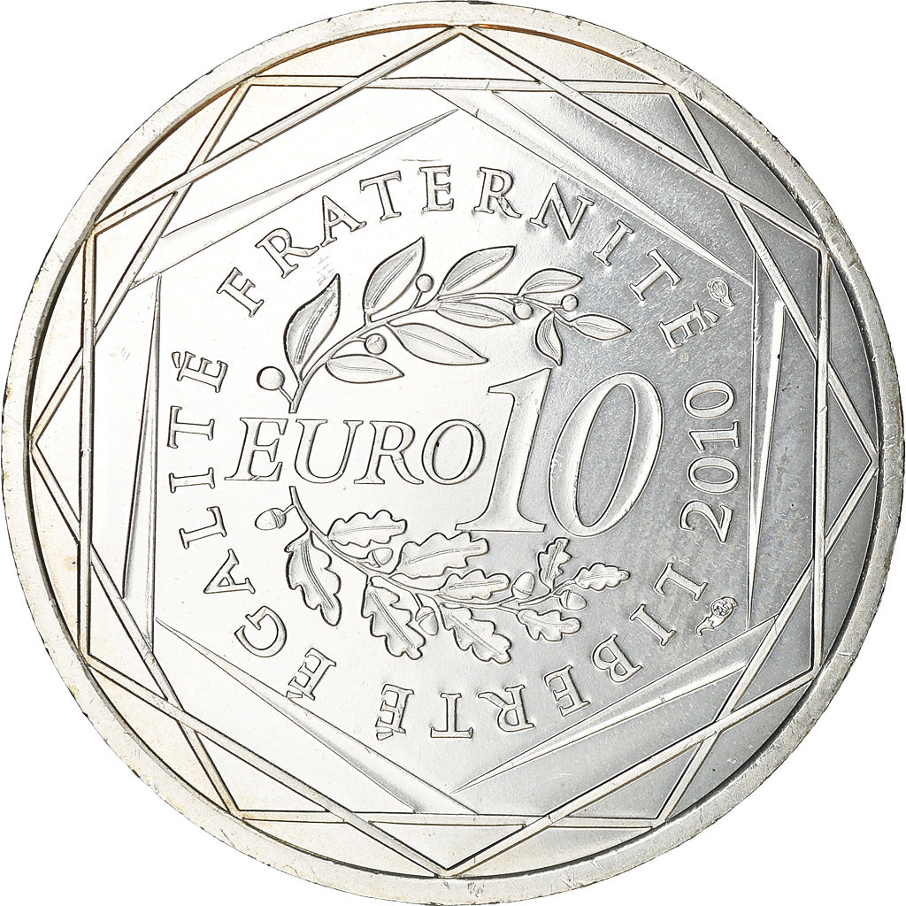 França, 10 Euro, Lorraine, 2010, MS(63), Prata