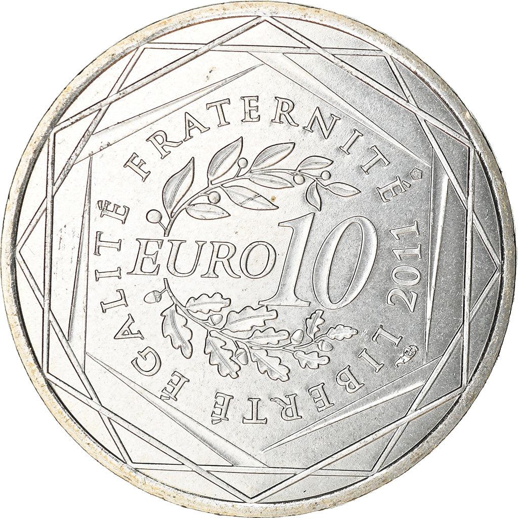França, 10 Euro, Nord-Pas de Calais, 2011, Paris, MS(63), Prata, Gadoury:EU450
