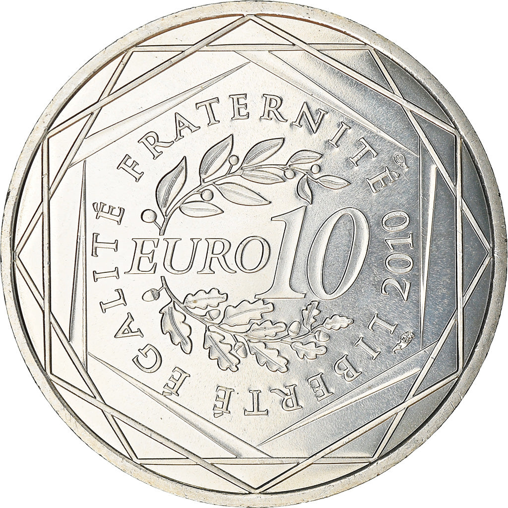 França, 10 Euro, Picardie, 2010, MS(65-70), Prata