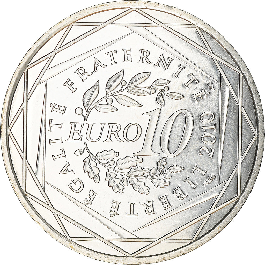 France, 10 Euro, Basse Normandie, 2010, Paris, MS(64), Silver, KM:1647