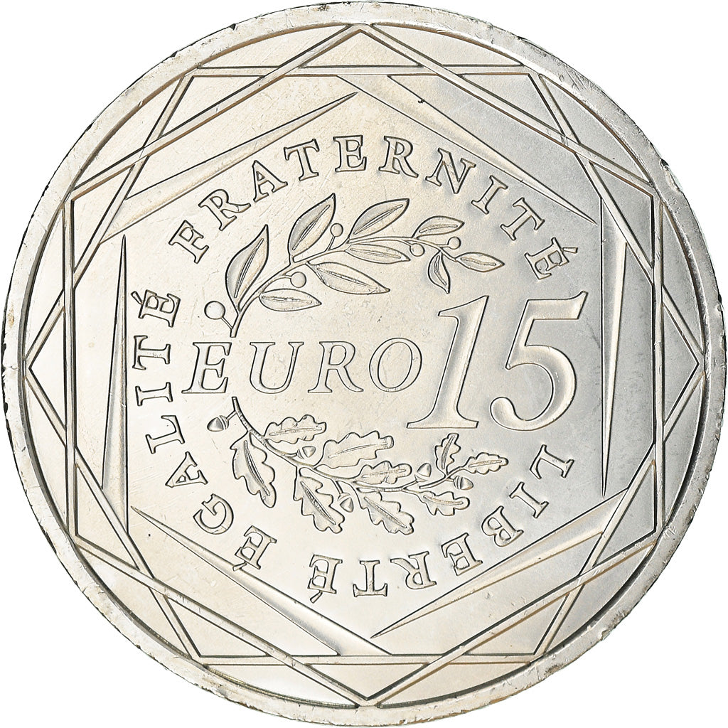 France, 15 Euro, Semeuse, 2008, MS(63), Silver, Gadoury:EU288, KM:1535