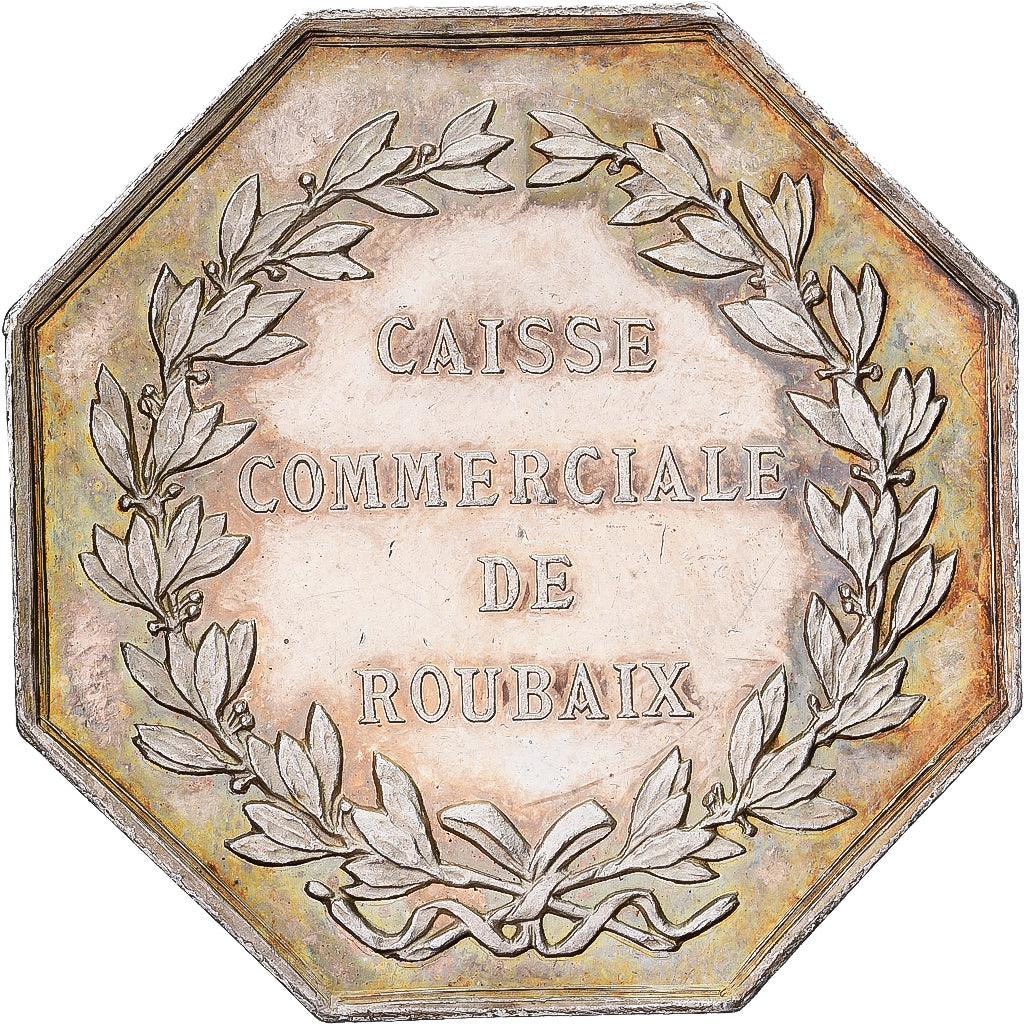France, Token, Savings Bank, Caisse Commerciale de Roubaix, MS(60-62), Silver