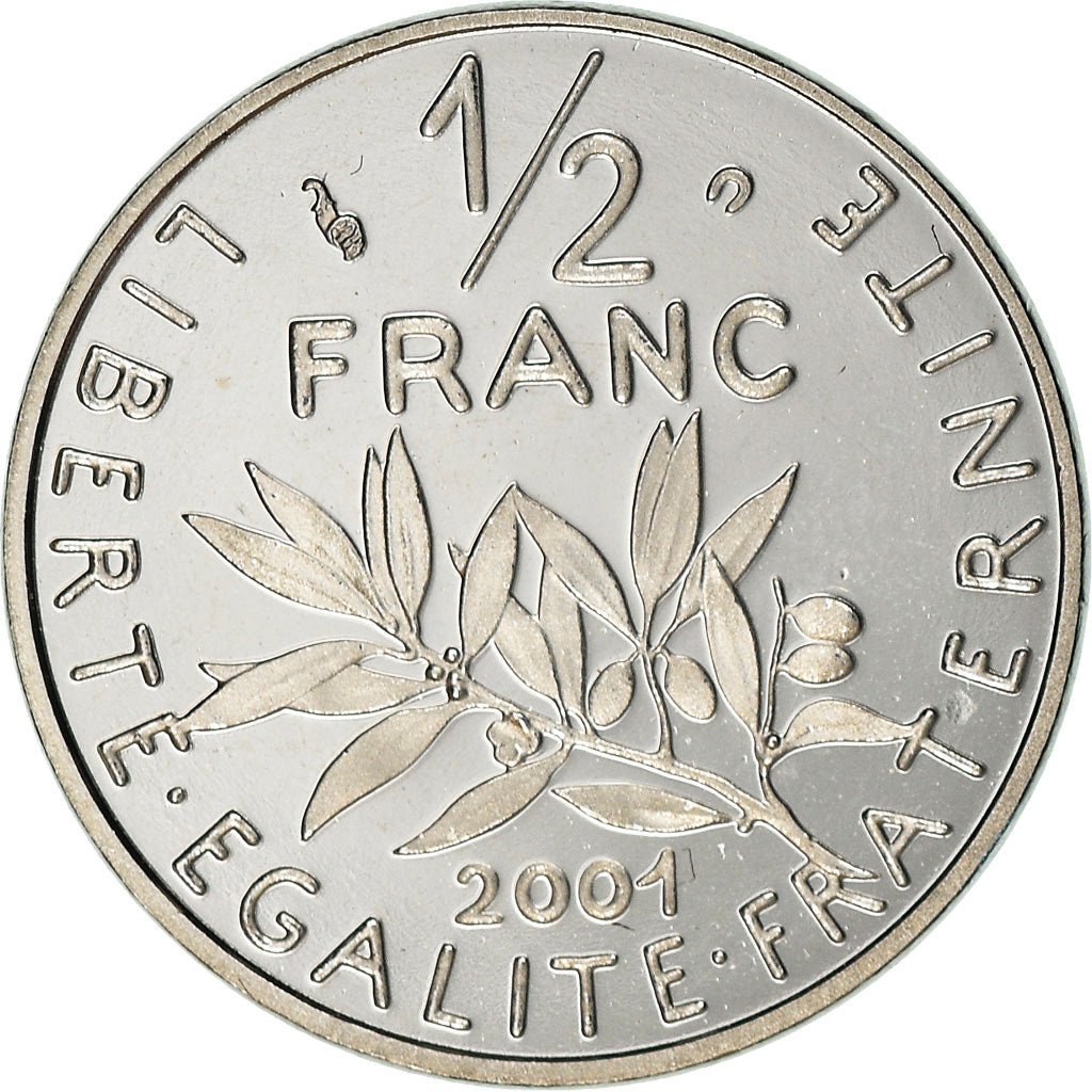 Monnaie, France, Semeuse, 1/2 Franc, 2001, Paris, BE, FDC, Nickel, Gadoury:429a