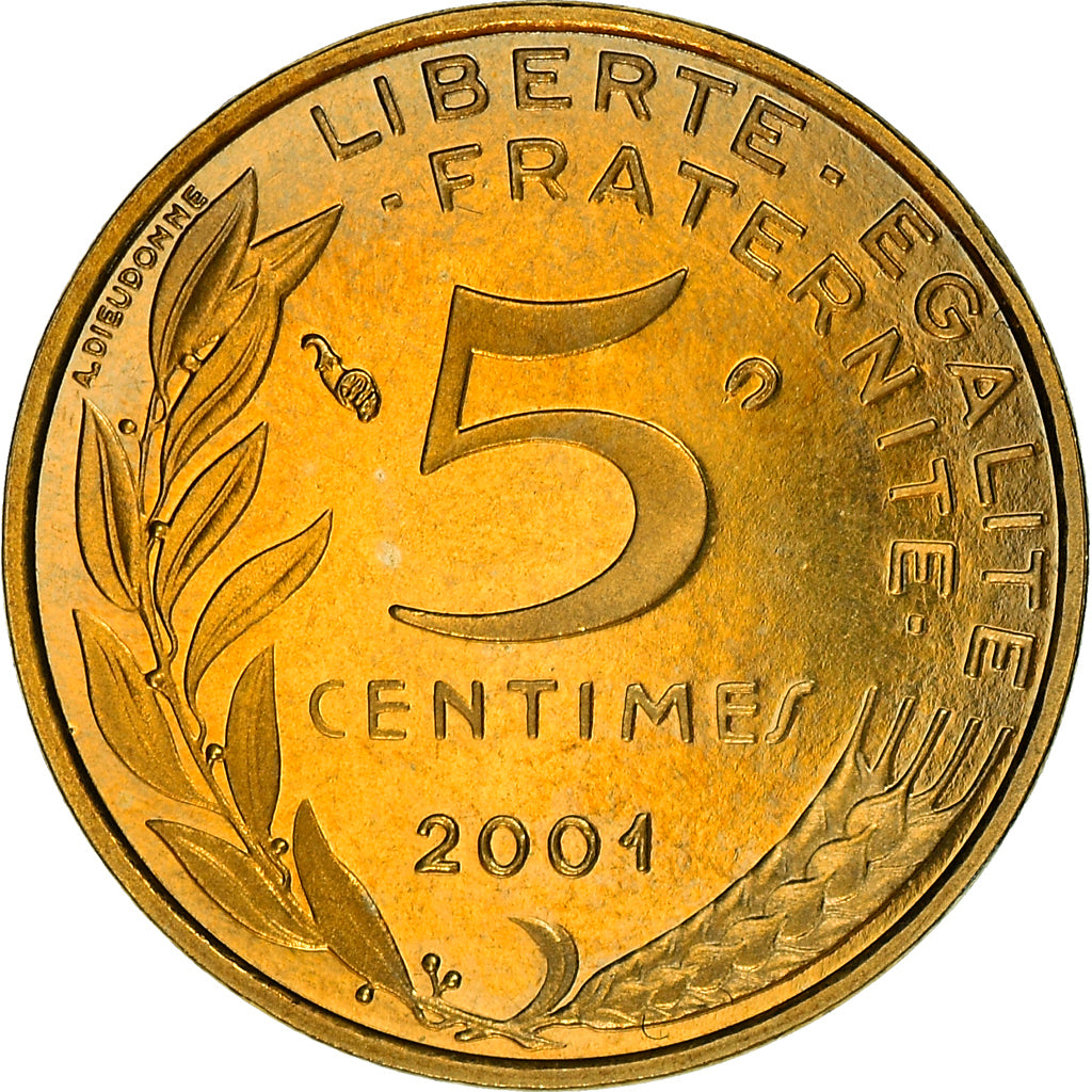 Moneta, Francia, Marianne, 5 Centimes, 2001, Paris, BE, SPL, Alluminio-bronzo