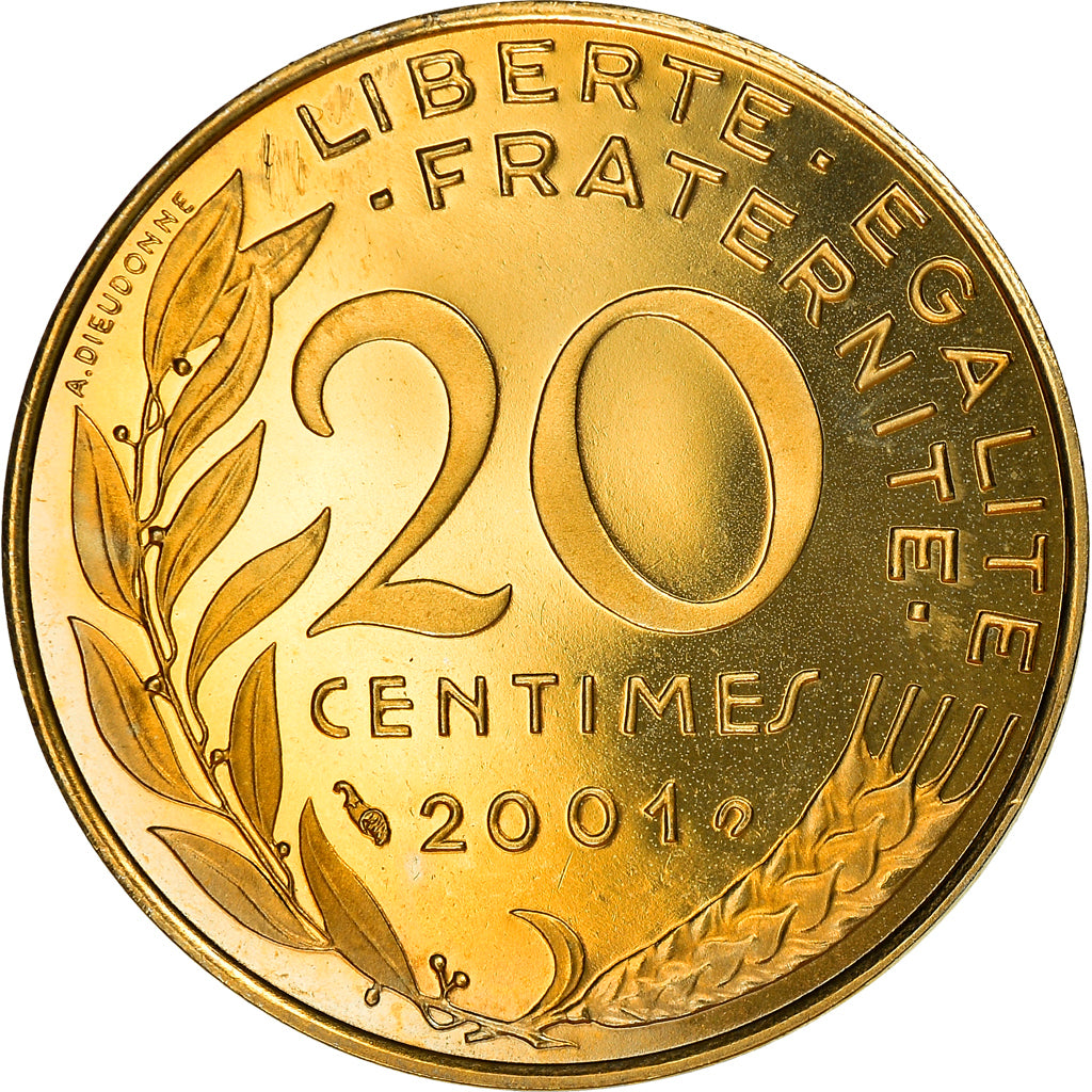 Monnaie, France, Marianne, 20 Centimes, 2001, Paris, SPL+, Aluminum-Bronze