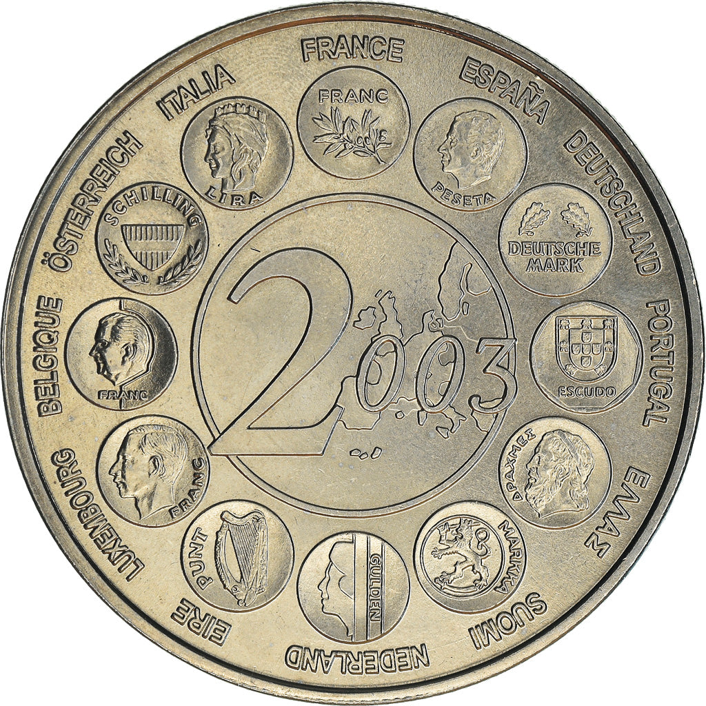 Francja, Medal, L'Europe des 15, essai, 2003, AU(55-58), Miedź-Nikiel
