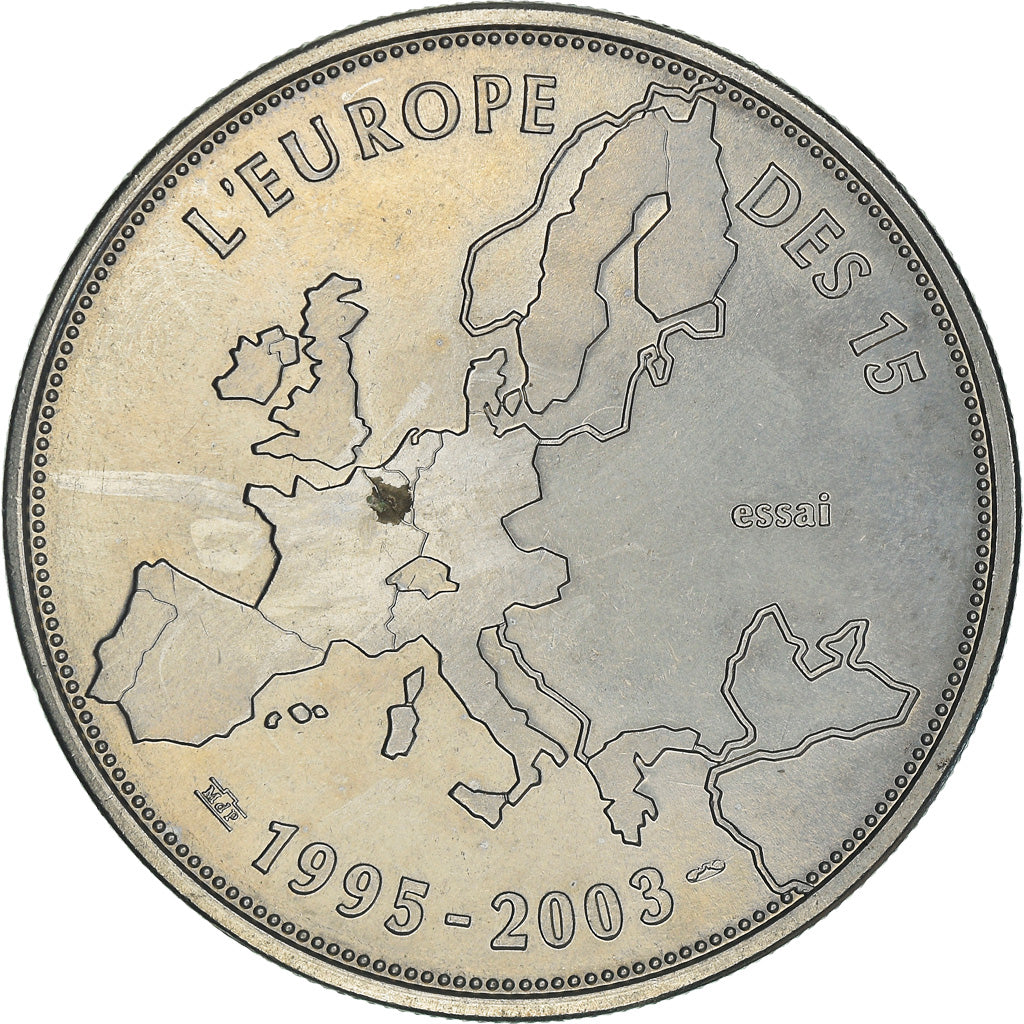 Francja, Medal, L'Europe des 15, essai, 2003, AU(55-58), Miedź-Nikiel
