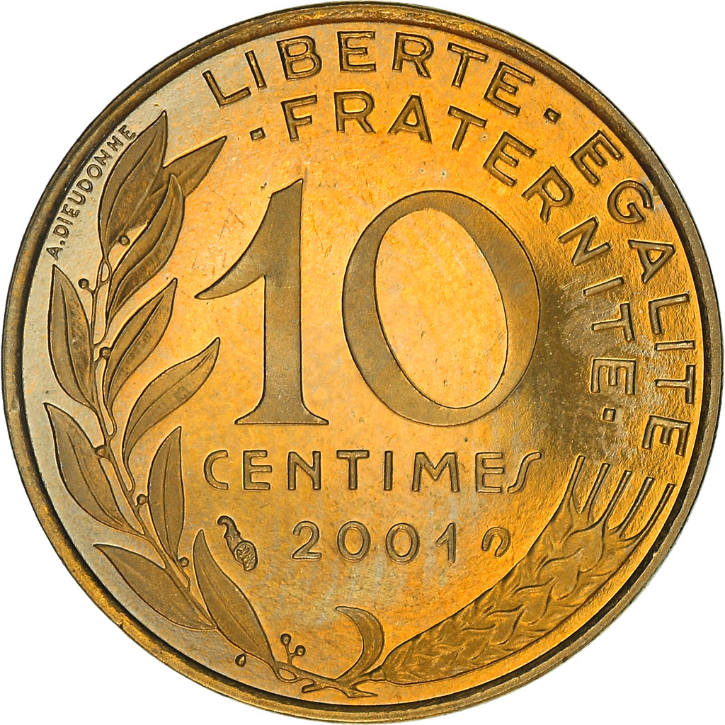 Coin, France, Marianne, 10 Centimes, 2001, Paris, Proof / BE, MS(64)