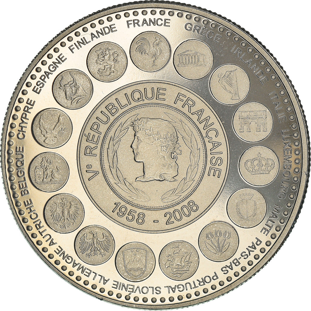 Francja, Medal, L'Europe des XXVII Essai, 2008, MS(60-62), Miedź-Nikiel