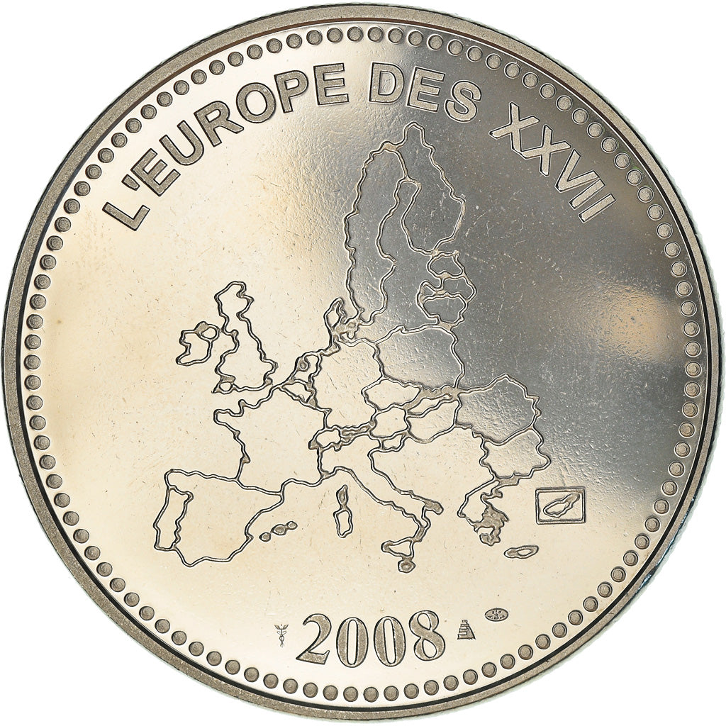 Francja, Medal, L'Europe des XXVII Essai, 2008, MS(60-62), Miedź-Nikiel