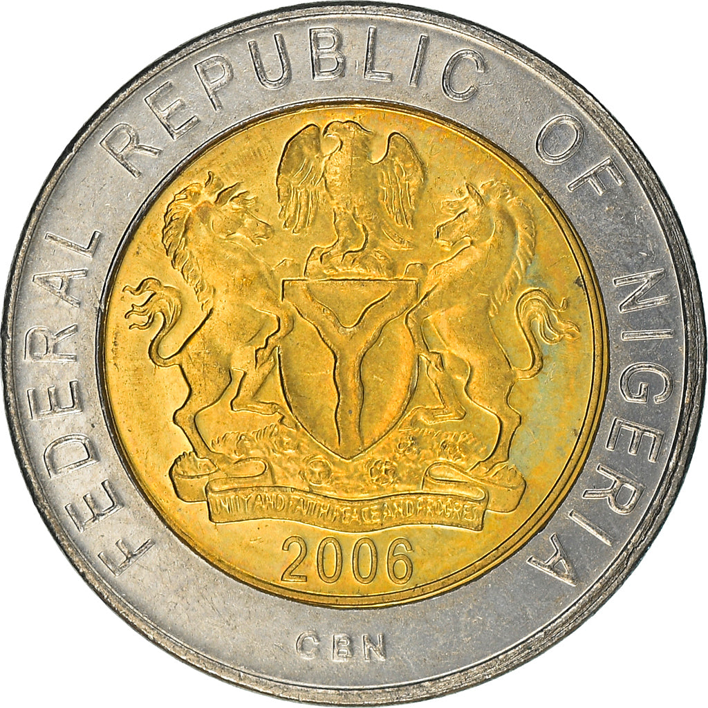 Monnaie, Nigéria, Naira, 2006, SPL, Bi-Metallic, KM:18