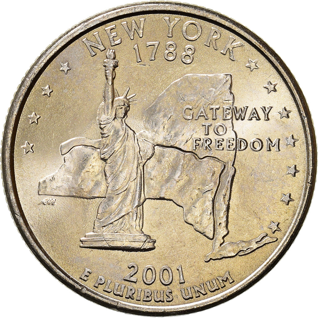 Monnaie, États-Unis, Quarter, 2001, U.S. Mint, Philadelphie, New-York, SPL