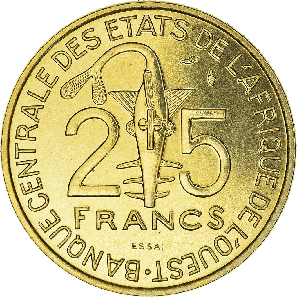 Coin, West African States, 25 Francs, 1980, Paris, ESSAI, MS(65-70)