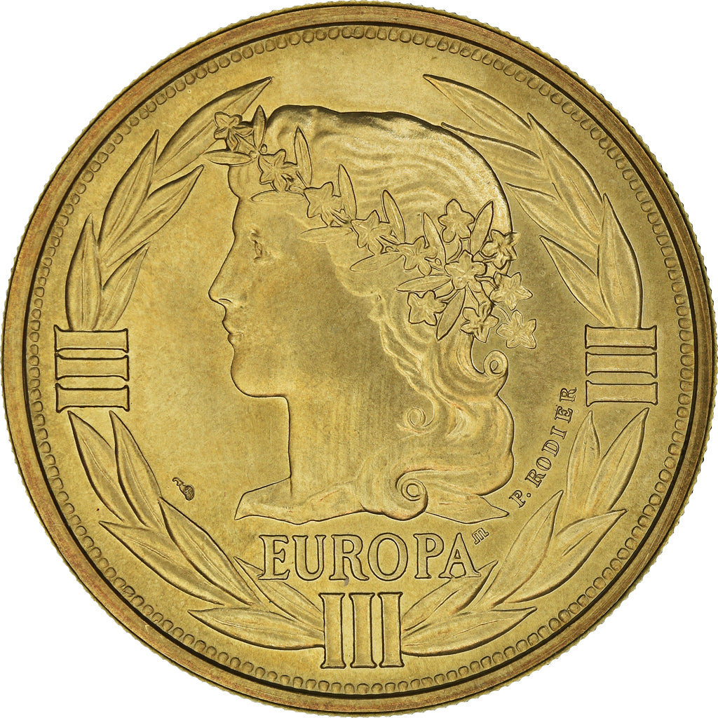 France, Medal, Ecu Europa, Marianne, 1993, Rodier, AU(50-53), Copper-Nickel Gilt