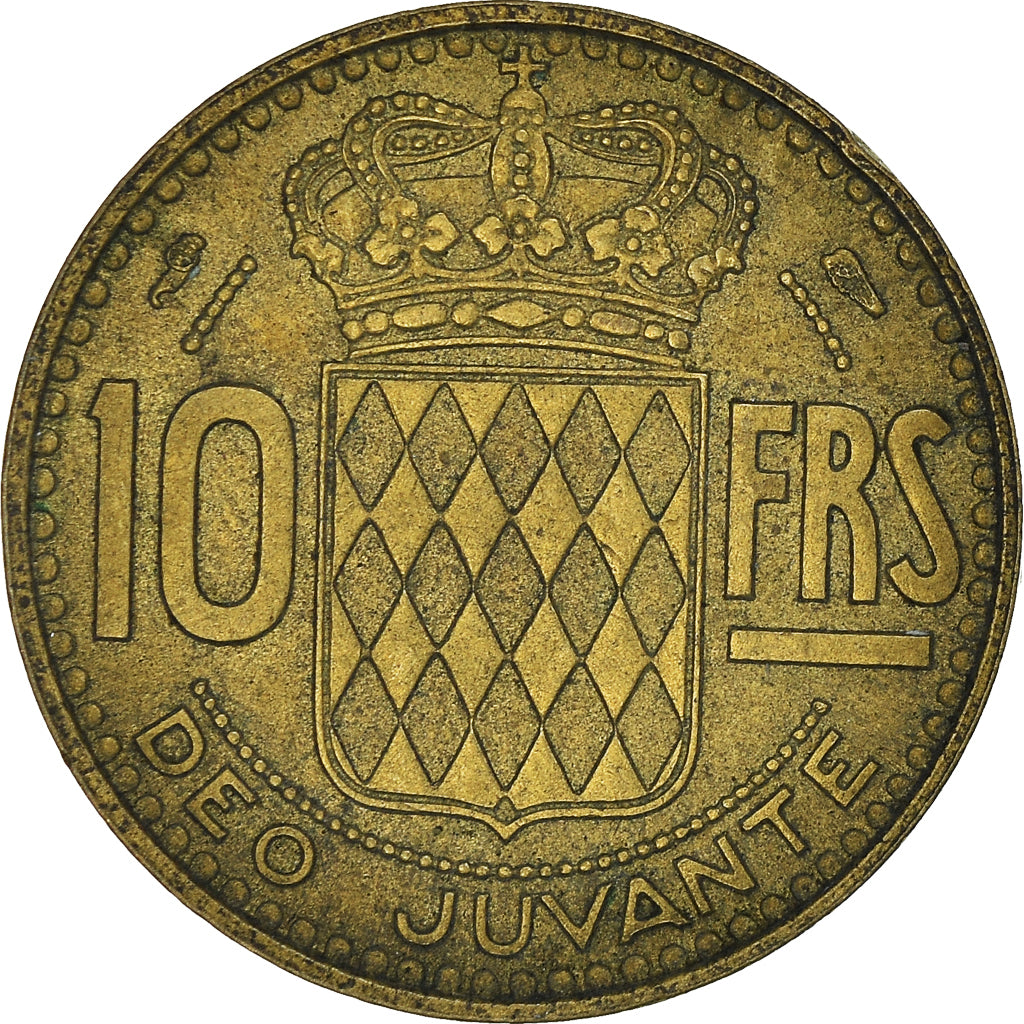 Coin, Monaco, Rainier III, 10 Francs, 1951, EF(40-45), Aluminum-Bronze, KM:130