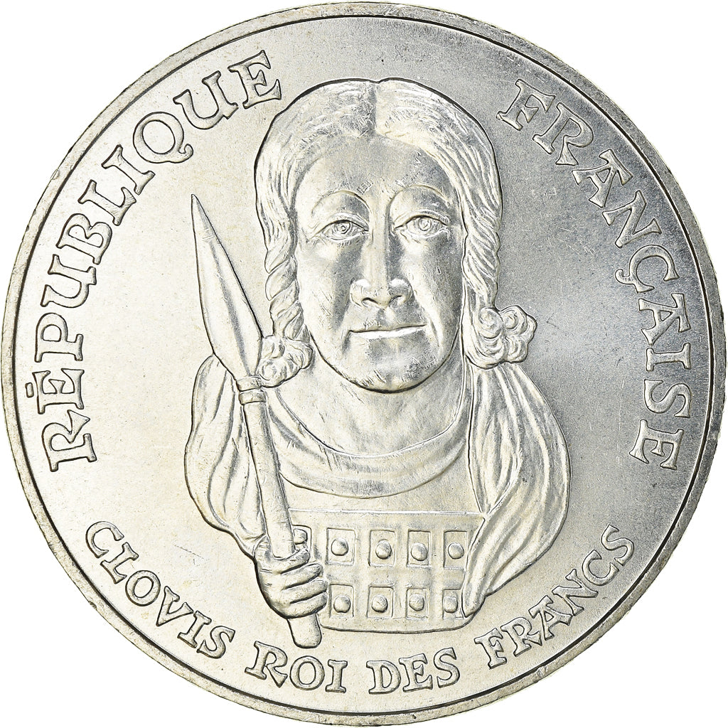 Coin, France, Clovis, 100 Francs, 1996, AU(55-58), Silver, KM:1180, Gadoury:953