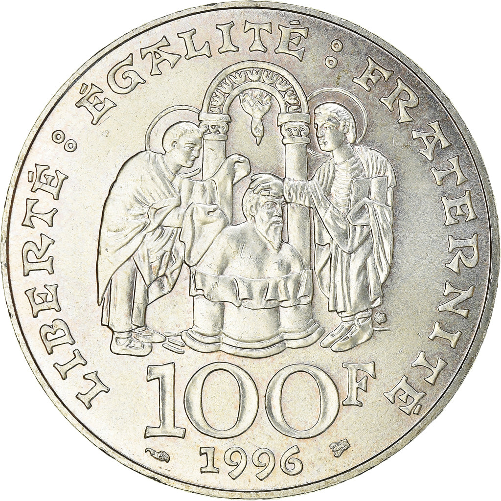 Coin, France, Clovis, 100 Francs, 1996, AU(55-58), Silver, KM:1180, Gadoury:953