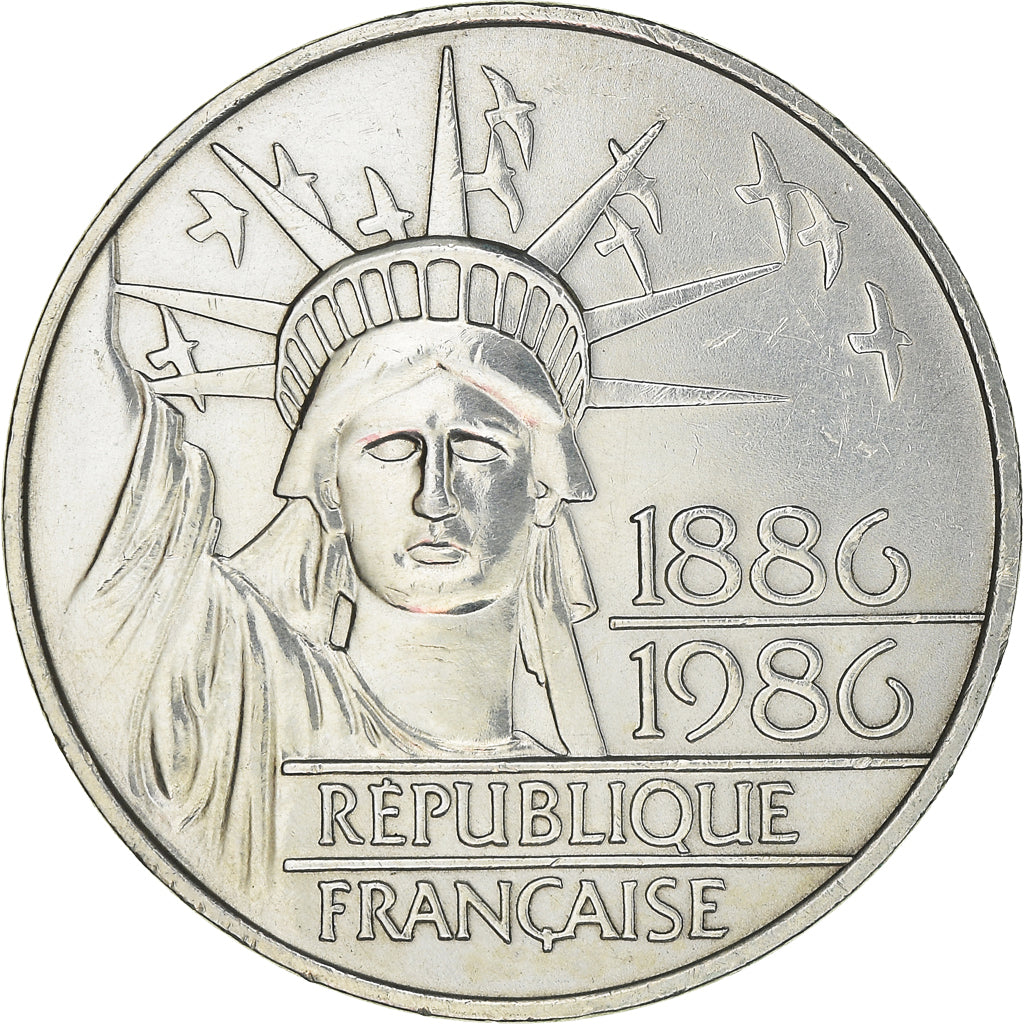 Coin, France, Statue de la Liberté, 100 Francs, 1986, MS(63), Silver, KM:960a