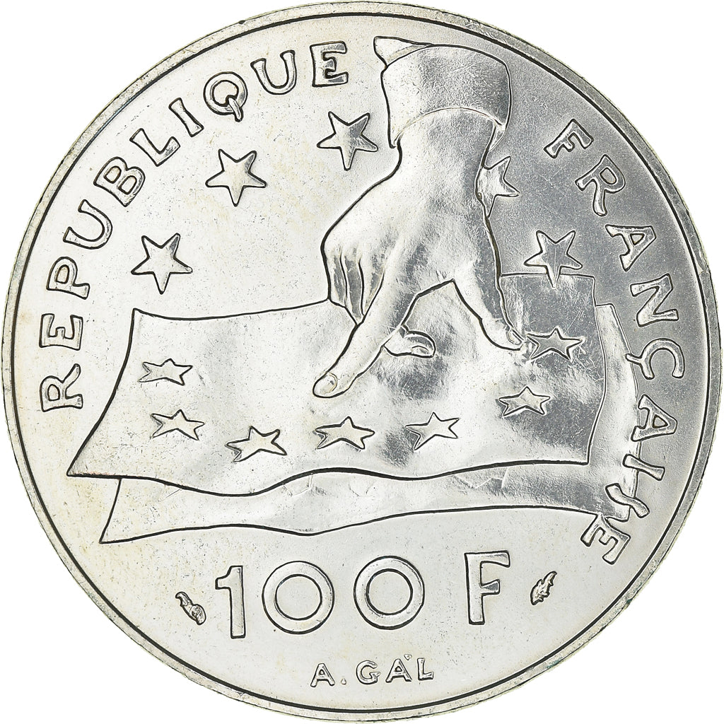 Moneta, Francia, Descartes, 100 Francs, 1991, SPL, Argento, KM:996, Gadoury:906