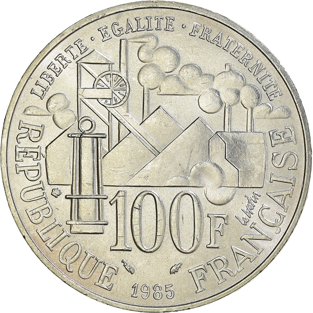 Coin, France, Germinal, 100 Francs, 1985, MS(63), Silver, KM:957, Gadoury:900