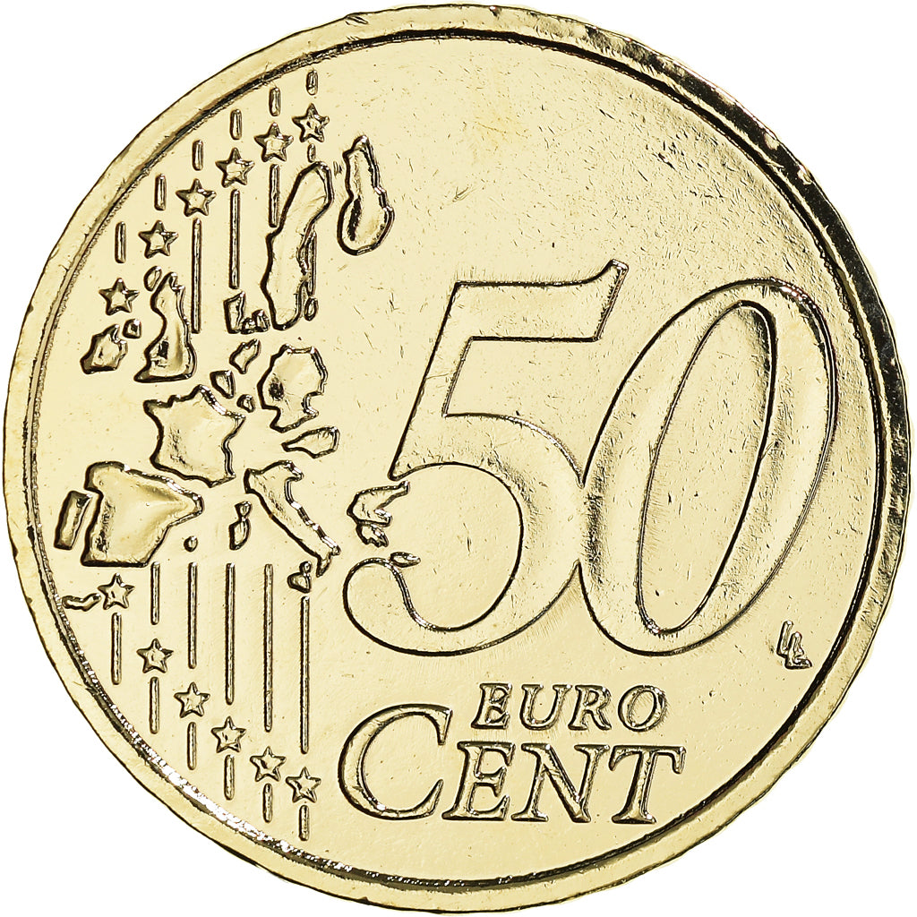 Francia, 50 Euro Cent, 2001, Paris, golden, FDC, Bimetálico