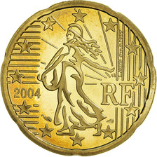 France, 20 Euro Cent, 2004, Paris, Proof / BE, MS(63), Brass, KM:1286