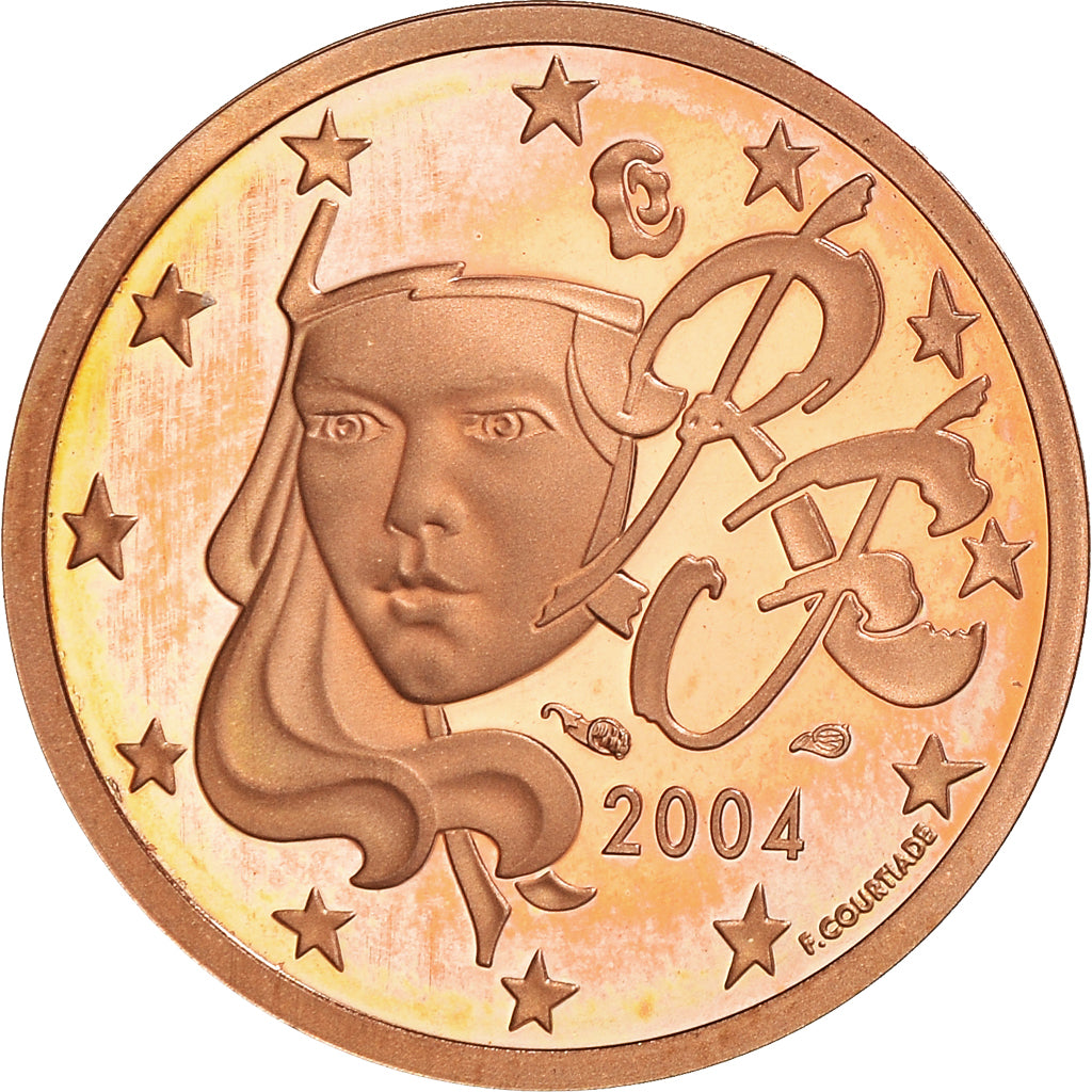 France, 2 Euro Cent, 2004, Paris, Proof / BE, MS(63), Copper Plated Steel