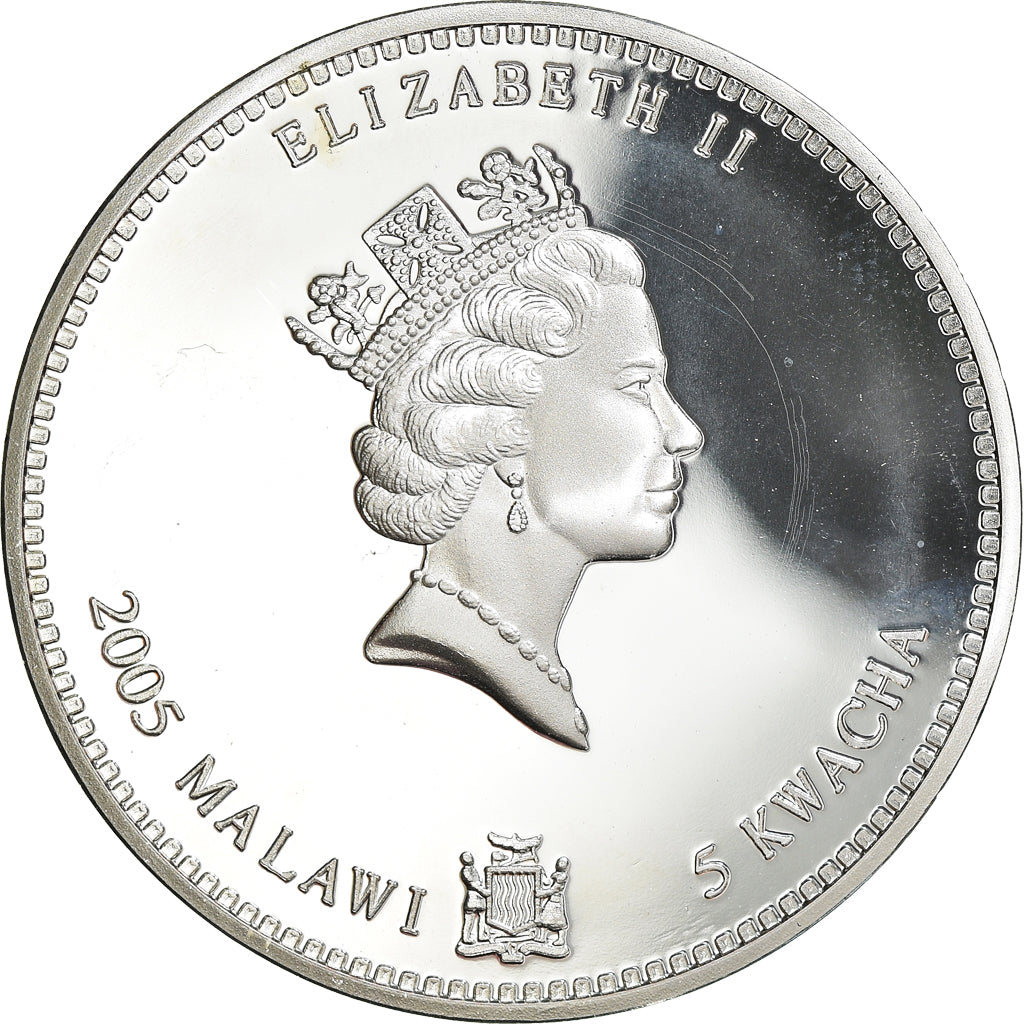Monnaie, Malawi, 5 Kwacha, 2005, Lièvre / Rabbit, FDC, Silver plated