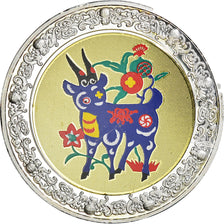 Coin, Malawi, 5 Kwacha, 2005, Chèvre / Goat, MS(65-70), Silver plated