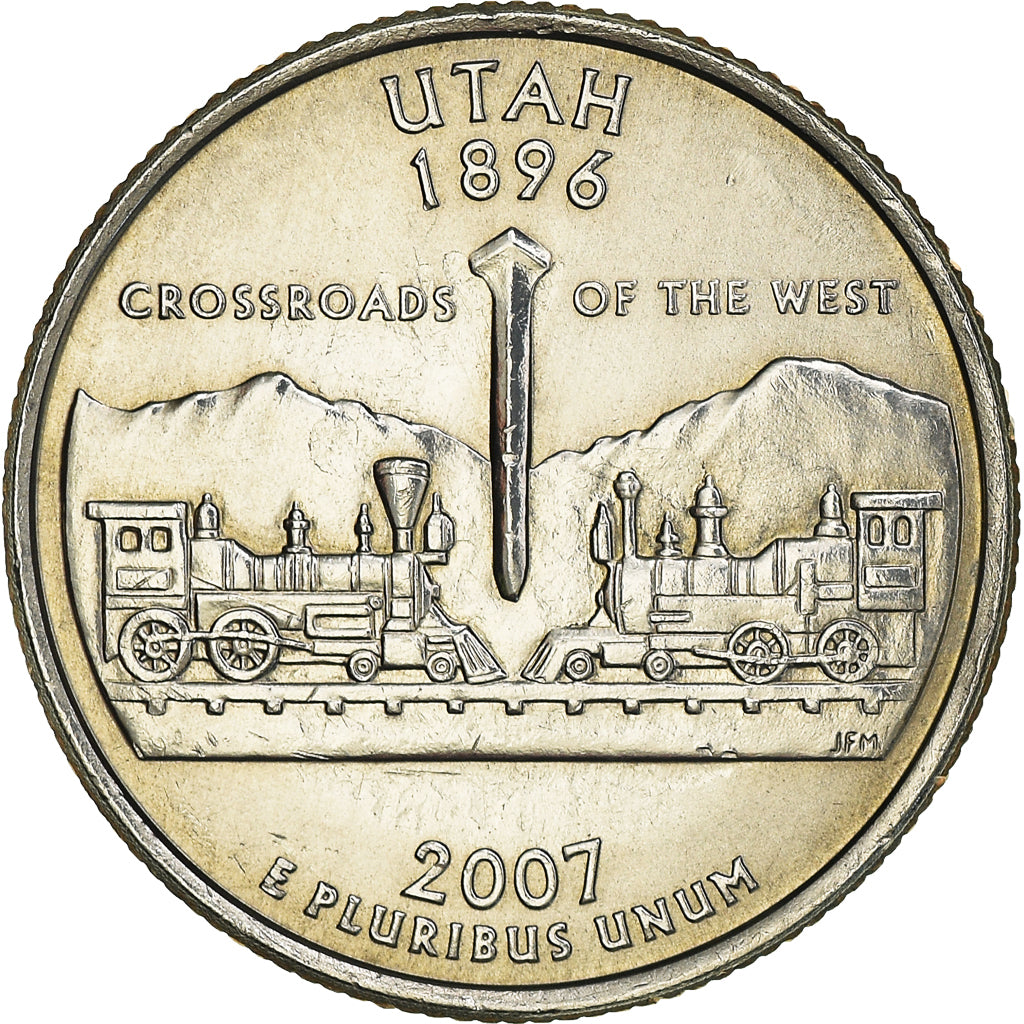 Moneda, Estados Unidos, Quarter, 2007, U.S. Mint, Philadelphia, Utah 1896, SC