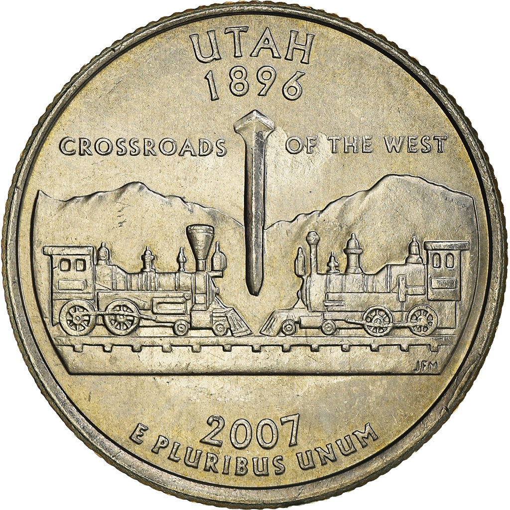 Coin, United States, Quarter, 2007, U.S. Mint, Philadelphia, Utah 1896