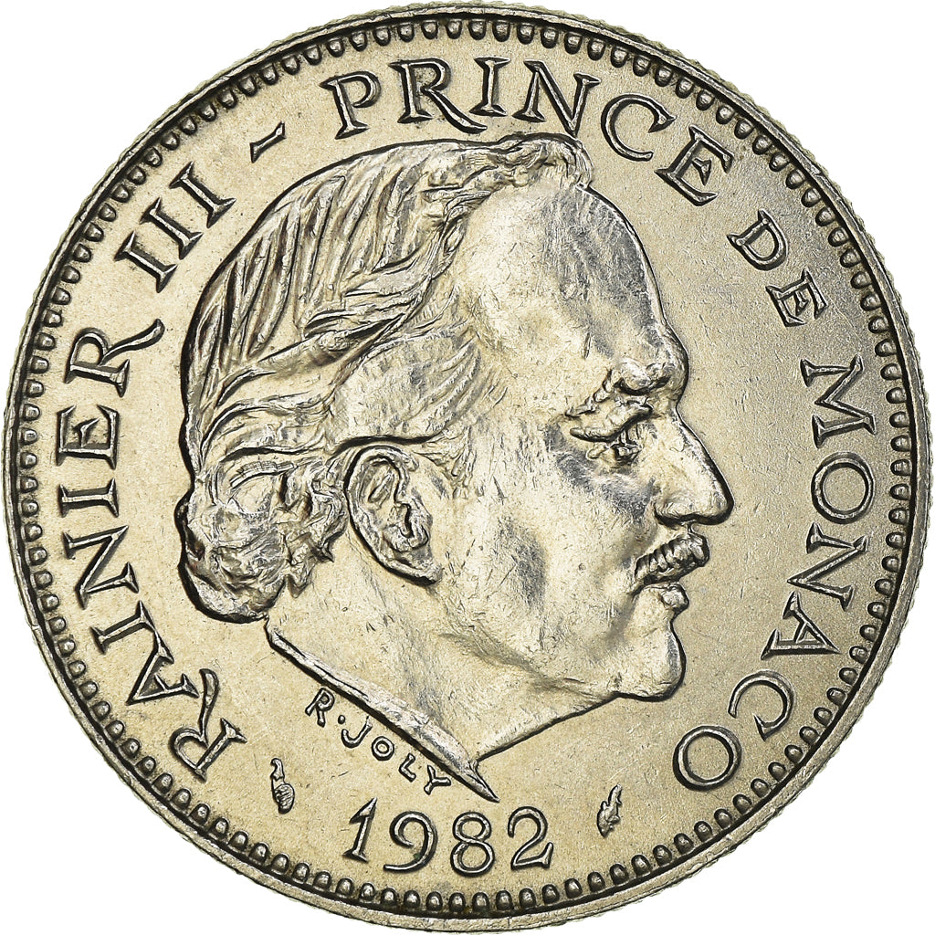 Coin, Monaco, Rainier III, 5 Francs, 1982, MS(63), Copper-nickel, KM:150