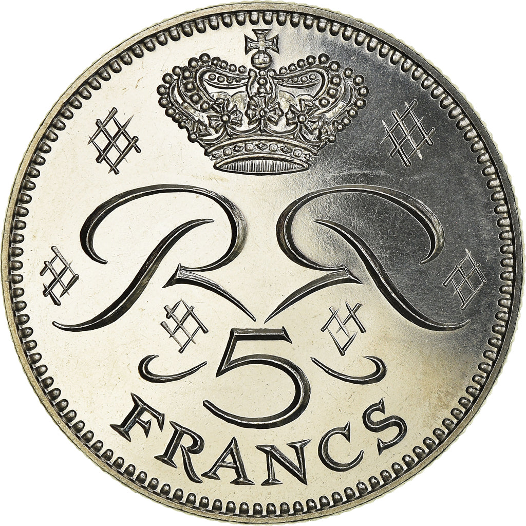Coin, Monaco, Rainier III, 5 Francs, 1982, MS(63), Copper-nickel, KM:150