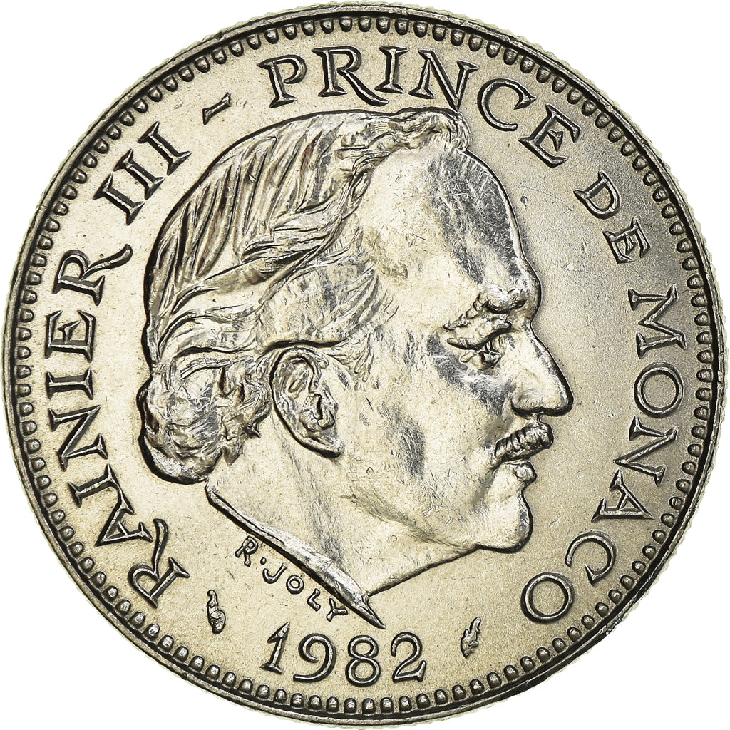 Coin, Monaco, Rainier III, 5 Francs, 1982, MS(63), Copper-nickel, KM:150