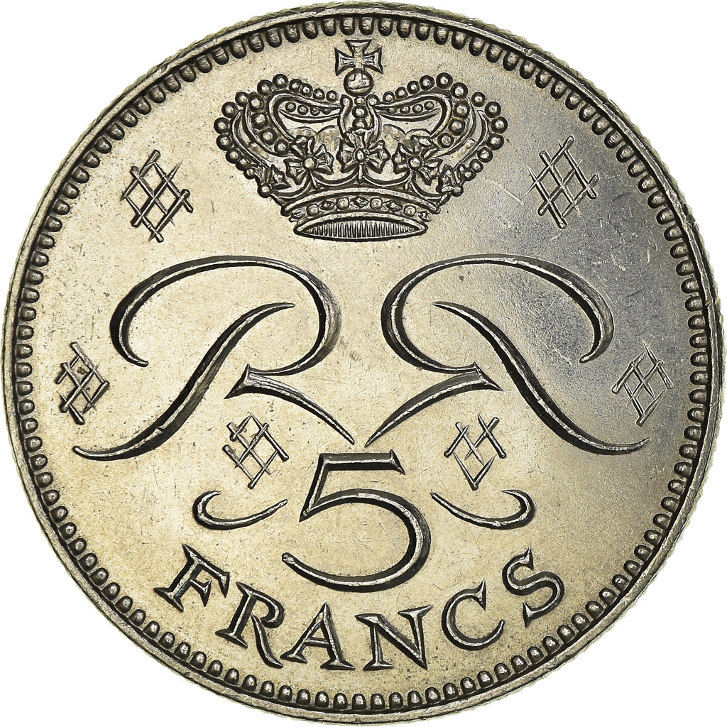 Coin, Monaco, Rainier III, 5 Francs, 1982, MS(63), Copper-nickel, KM:150