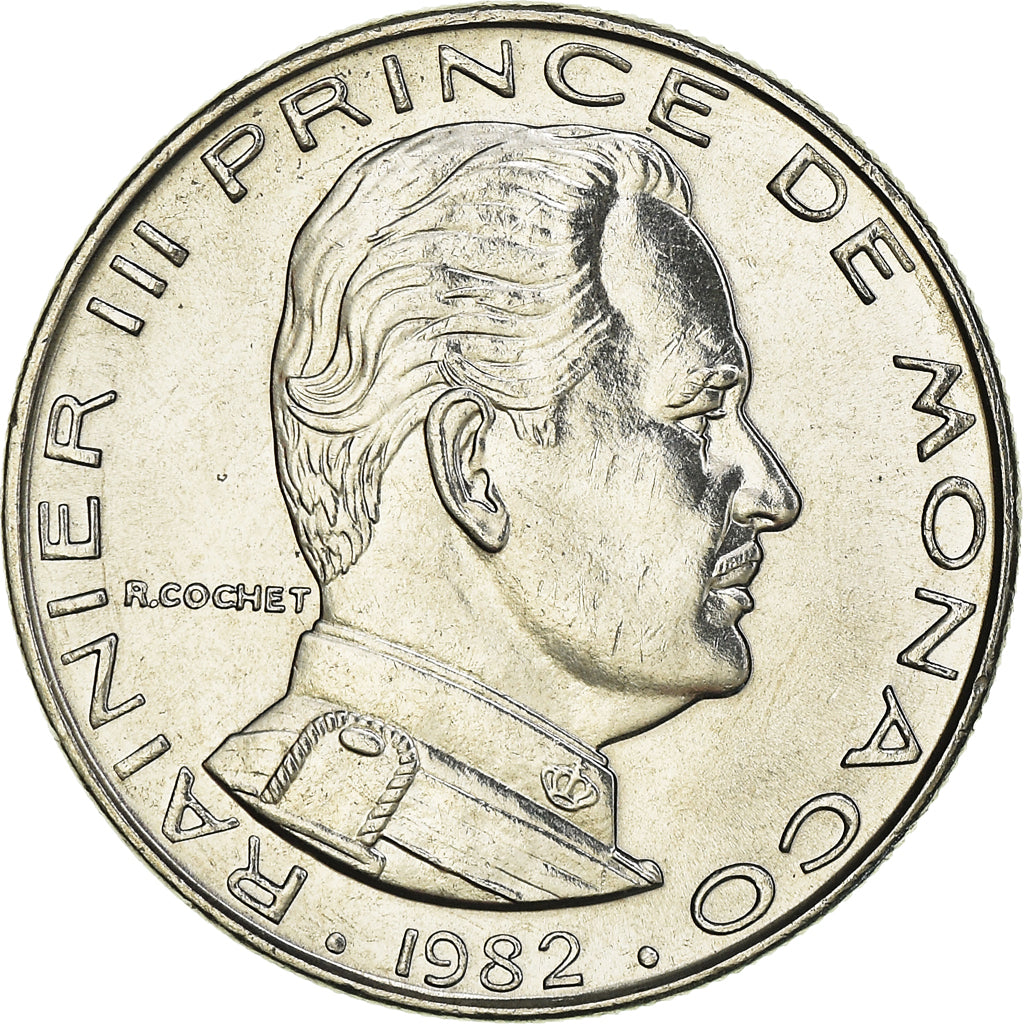 Coin, Monaco, Rainier III, Franc, 1982, MS(63), Nickel, KM:140