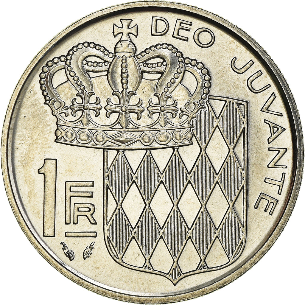 Moeda, Mónaco, Rainier III, Franc, 1982, MS(63), Níquel, KM:140